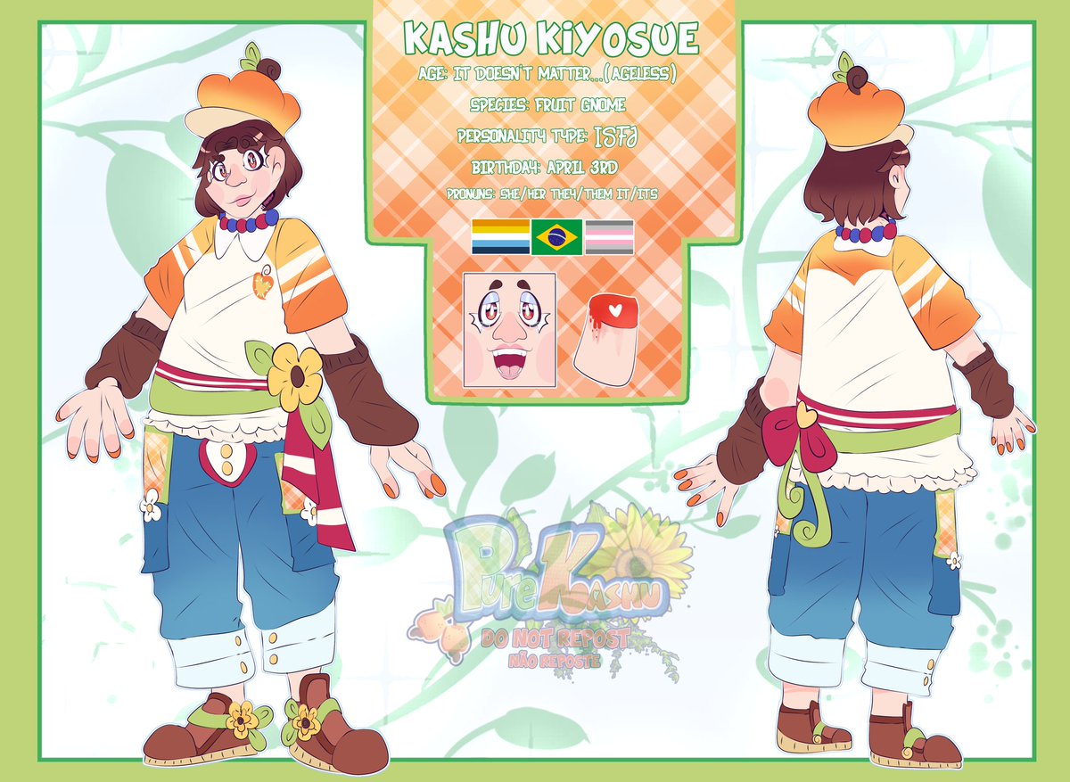 quelosucodecaju's tweet photo. 🧡🌻 Kashu's new ref sheet 🌻🧡
#artistsontwitter #oc #originalcharacter #referencesheet #refsheet #artmoots #donotrepost https://t.co/8Hf7TWq9kc