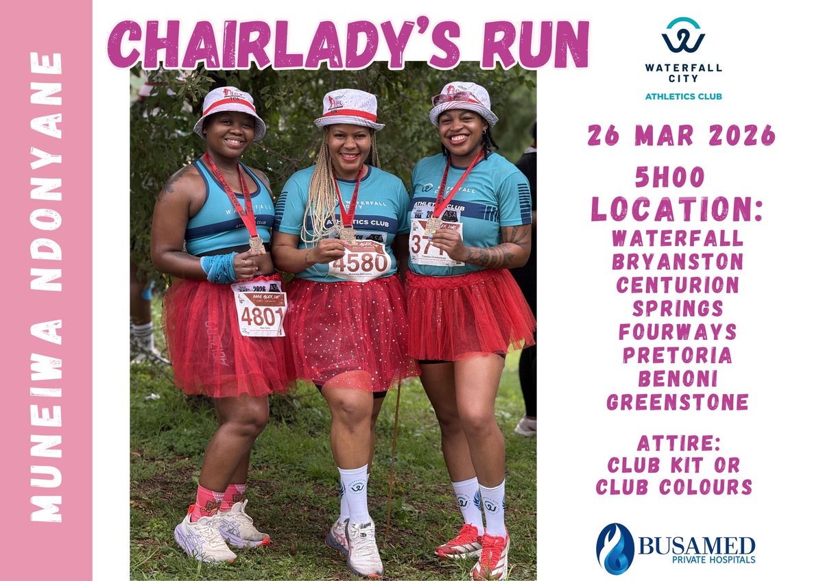 waterfallcityac's tweet image. 🩷CHAIRLADY’S RUN🩷 

Let’s get our WCAC kit ready and lace up for our Chairlady’s Run! 💙

#Reakitima
#WCACxBusamed2026
#BlueWave
#WCAC