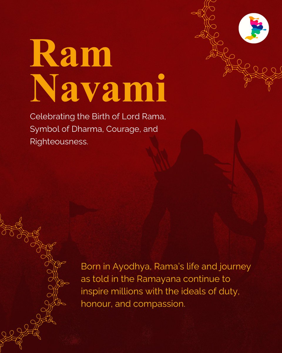TheVoices_IGNOU's tweet photo. Celebrating Ram Navami, the birth anniversary of Lord Ram - a symbol of righteousness, courage, and dharm. The festival reminds us of timeless ideals of duty, truth and compassion that continue to inspire generation.
#SOJNMS #IGNOU #TheVoicesIGNOU #RamNavami #LordRam #IndianFest https://t.co/EhUfplyYrF