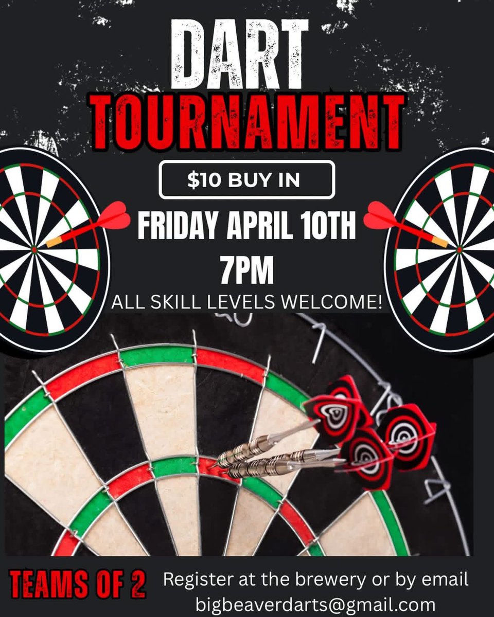 brewing_beaver's tweet photo. Dart Tournament at Big Beaver Brewing! 🏆🎯🍻
Friday 4/10
7pm

#Okotoks #okotoksbusiness #okotokssmallbusiness #CraftBeer #AlbertaCraftBeer #BreweryLife #DrinkLocal #CraftBrew #OkotoksEvents #OkotoksNightlife #darts #dartleague https://t.co/3SlKsXiQRX