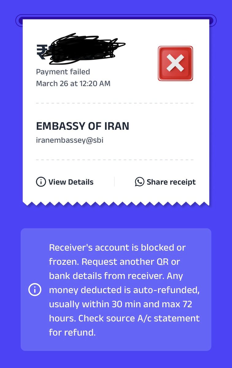 ativari's tweet photo. @Iran_in_India Hi @Iran_in_India  , you know about this error? https://t.co/LaQixgNO5X