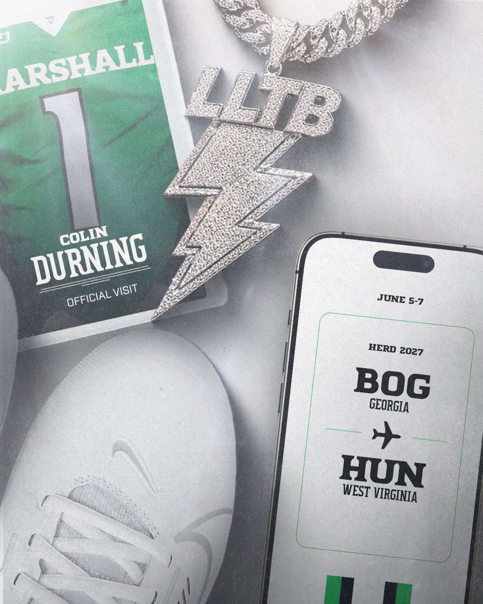 CDurning6's tweet photo. Excited for my Marshall Official Visit June 5-7! #GoHerd @CoachTonyGibson @CoachBradLambo @JonesMUFB @CoachRicht @adamgorney @RustyMansell_ https://t.co/2Rz0svVhZB