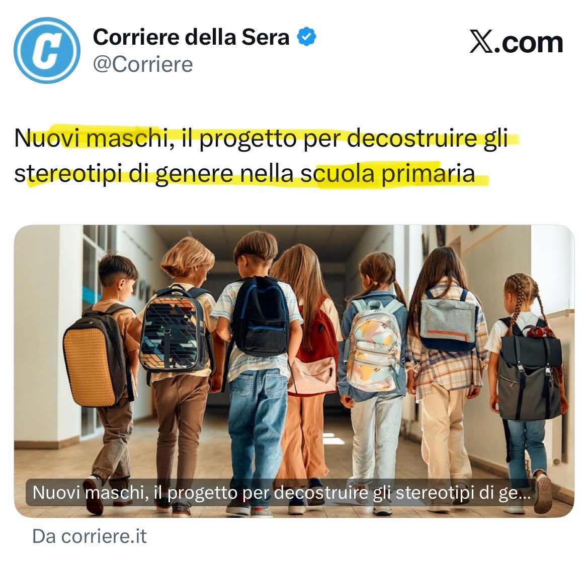 “Nuovi maschi nella scuola primaria”: è mai possibile che un governo di patrioti promuova una schifezza simile?
Le dimissioni di #Valditara sono ancor più necessarie di quelle della #Santanchè 🤷‍♂️