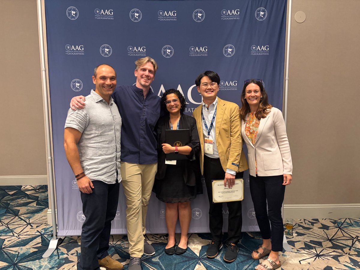 ASU_SGSUP's tweet photo. Once again, #SGSUP had a strong presence at #AAG2026 in San Francisco. 🔱

Our faculty and students led and contributed to a wide range of sessions, with nearly 80 papers affiliated with #ASU.

We also loved connecting with our community at our Alumni & Friends Reception—made even more memorable with stunning views of the city!

A special highlight: Professor Emeritus Billie Turner was honored in five sessions organized by his former PhD students. To carry his legacy forward, his mentees established a new #AAG endowment which recognizes and advances outstanding PhD research in human–environment science. 

#Geography #ArizonaStateUniversity