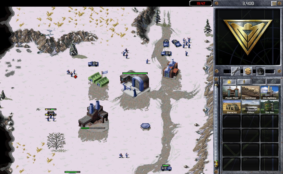 Smitty_Games's tweet image. A quick recreation using the in-game map editor of the second mission in the Allied campaign "Five to One" from Red Alert 1, my all time favorite RTS.

This mission hits me with a train load of nostalgia every time. Whats your favorite C&amp;amp;C?

#RTS #RTSGame #IndieGame