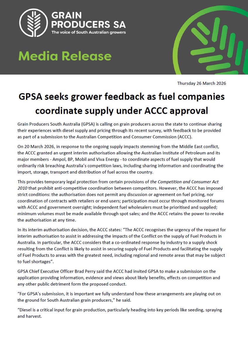 Grain Producers SA tweet media