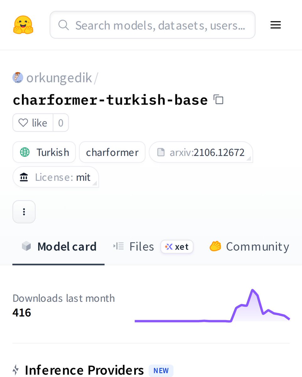 HuggingModels's tweet photo. Meet Charformer-Turkish-Base: a revolutionary language model that reads Turkish like humans do, character by character. No more subword tokenization limitations. This model understands raw text directly, making it incredibly robust for Turkish NLP tasks. A game-changer for Turkish AI!