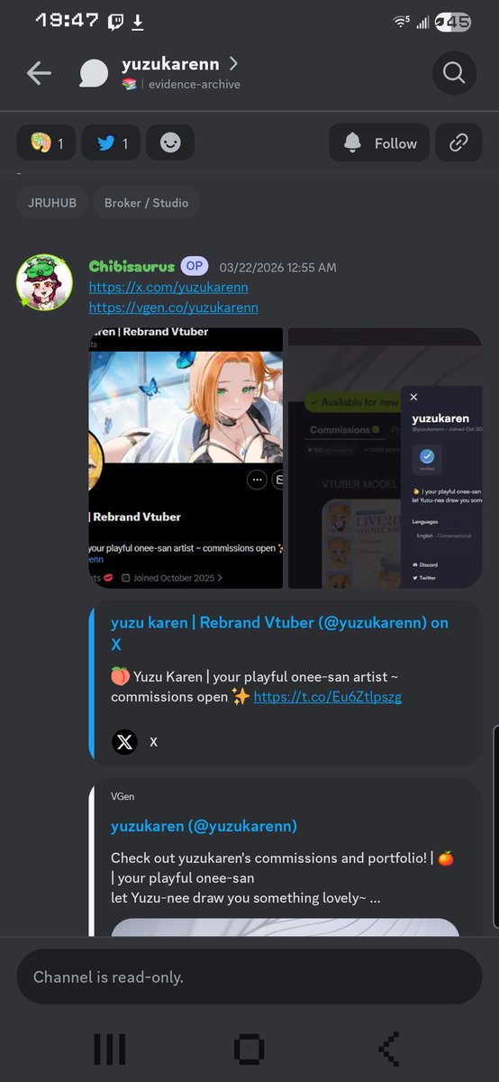 No. Has a case file in the <a href="/EthicalArtHub/">Ethical Artist Hub</a> server. Has connections to JRUHUB.