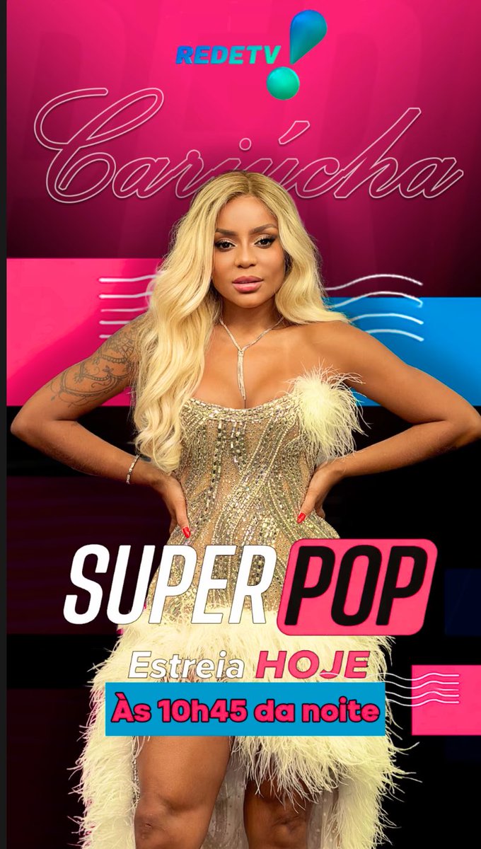 É daqui a pouquinho, às 22h45 na RedeTV! #SuperPop com Cariúcha