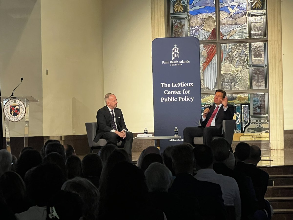 Governor DeSantis speaking at Palm Beach Atlantic University: We have a big surplus at the state level. I’ve run out of taxes to cut!