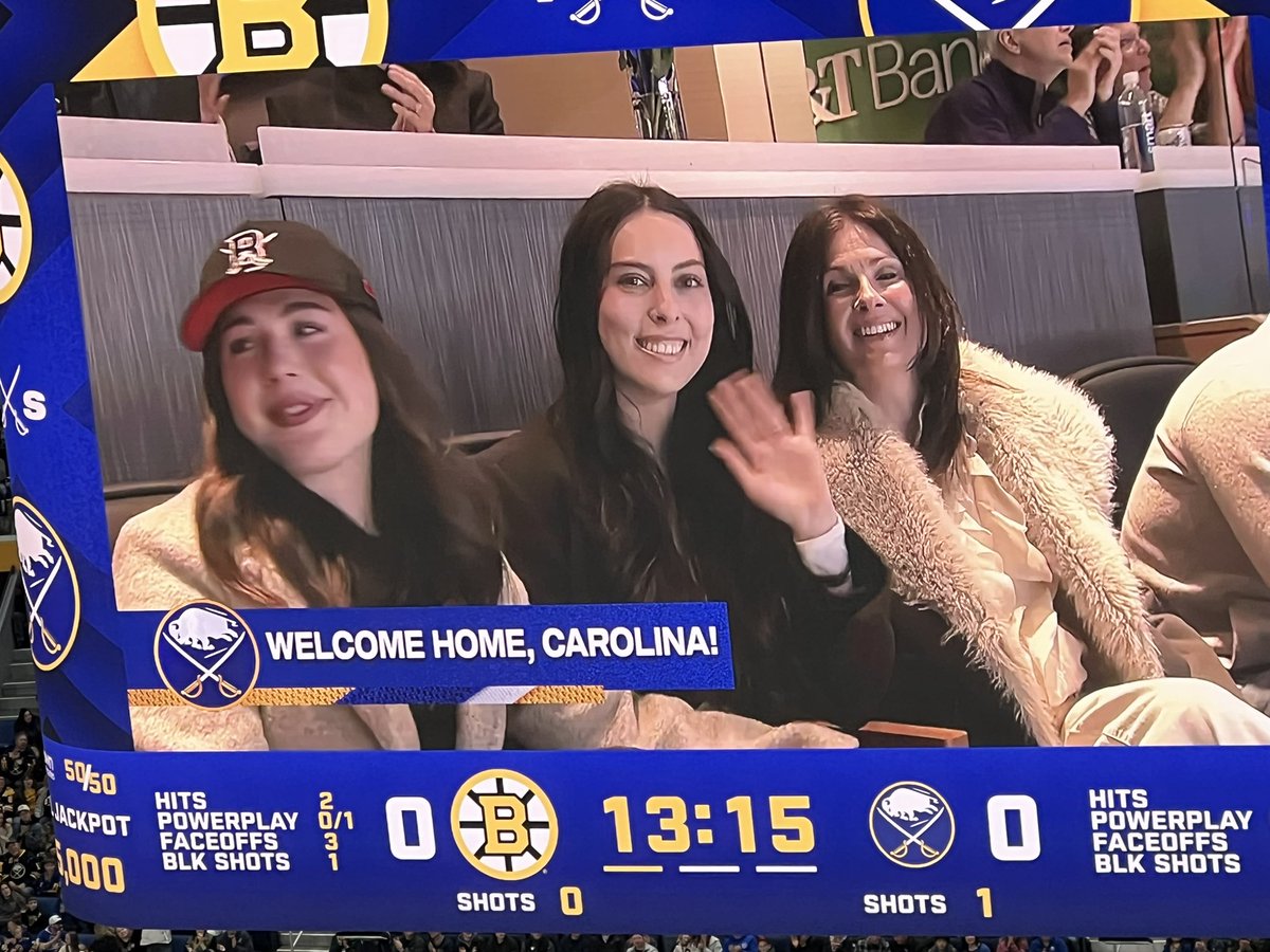 Long Rasmus Rasmus Dahlin’s finance, Carolina Matovac (middle), gets a big hand as ...