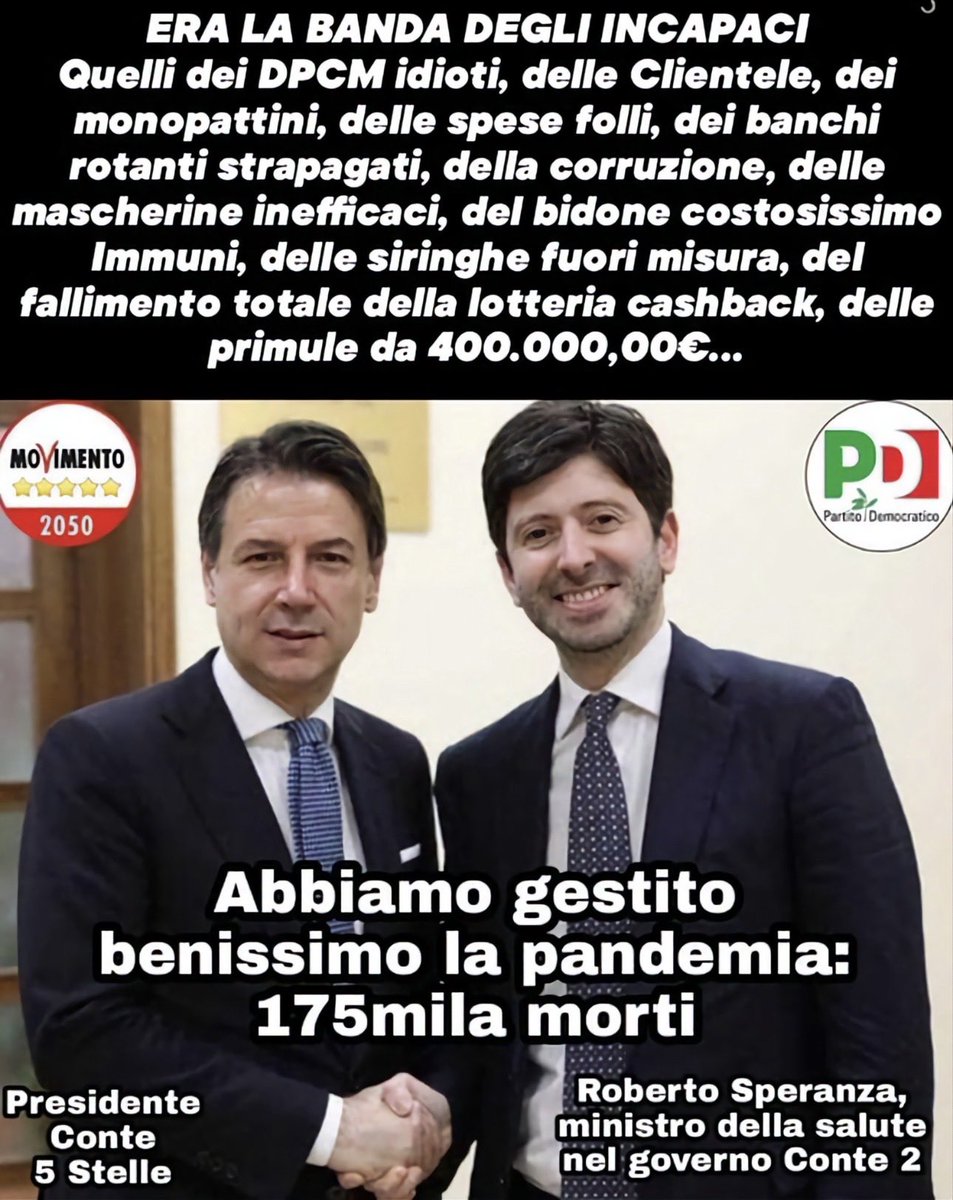 <a href="/yeturikuzi/">turquoise 🦋</a> Questo è sufficiente per le porcate fatte dai governi non eletti Conte 1 e 2….