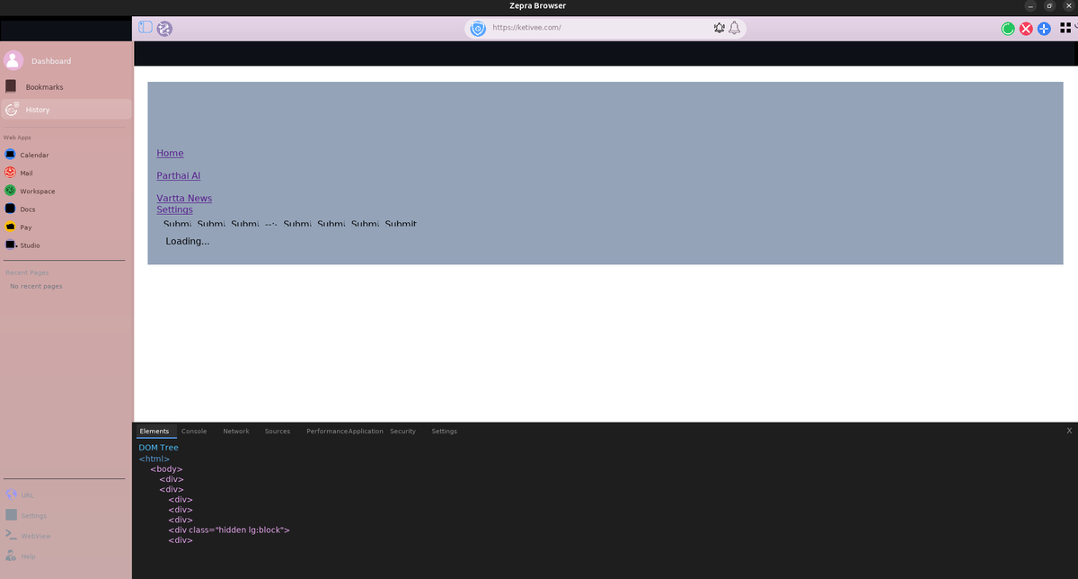 ZepraBrowser's tweet photo. Small step more close to a final browser yes things looking bad but we will fix it now you all can say we build our browser from scrath in India with Zero Investment $2k it nothing it include all hardware and our monthly internet bill. #ZepraBrowser #NeolyxOS @KetiveeAI #zepra https://t.co/KCfBwZMrN2