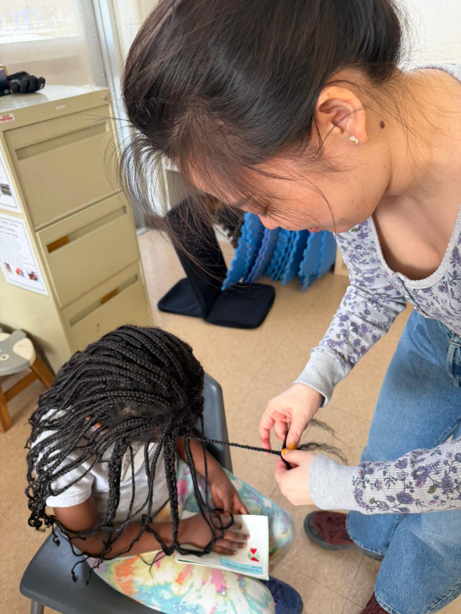 RebeccaKitty3's tweet photo. I was so excited to learn how to "repair" a braid from Ms. Hall @Ms_P_Hall. I'll know what to do next time! https://t.co/u9ue6FChAc
