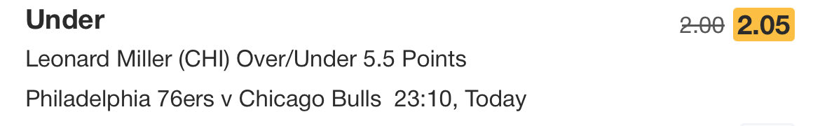 Haiicho's tweet photo. Leonard miller going under 5.5 points . If u have a good cash out I suggest you take it . This play is the one hitting https://t.co/Sy0zRYvHRA