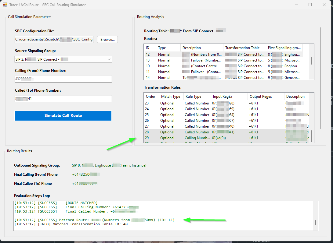 UCMadScientist's tweet photo. I really need to get around to finishing the documentation and releasing this.
I just saved half an hour trying to find a transformation table entry in a Ribbon SBC by punching the numbers and config in here https://t.co/VAXVKwO0qO