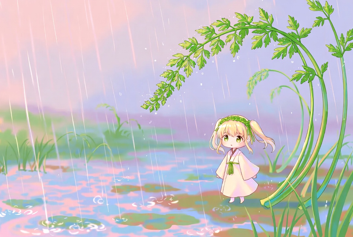 oauec's tweet photo. 🌧️春雨がぱちり芹の名をひらく✨

草かんむりがすうっと揺れ🌿
競りの古語がぽつぽつ息づく📜

水辺の土がふわり濡れて💧
芹の茎がとくとく伸びる🌱

名の由来がぱちり灯り💡
暮らしの記憶がこつこつ続く道🚶

春の雨がしんと支え🌦️
芹という字がそっと物語を開く✨

#野菜の語源 #芹の記憶 #春の雨 https://t.co/MgV2cUzBTW
