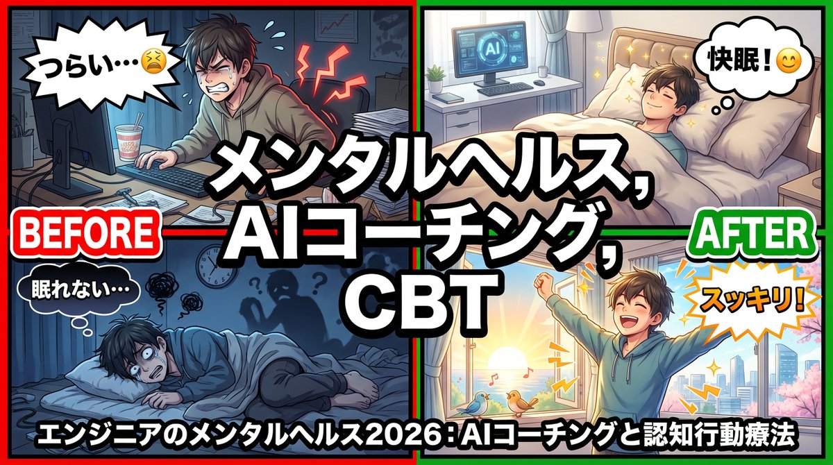 エンジニアのメンタルヘルス2026：AIコーチングと認知行動療法 ai-labo-ai.com/%e3%82%a8%e3%8…