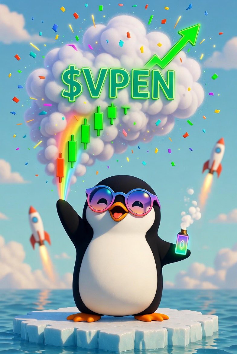 tee_mikah's tweet photo. $VPEN just hit the dance floor and the chart is pumping!
This penguin knows how to celebrate gains 😎
Like + RT + comment $VPEN if you’re vibing! Tag your squad 🚀
#VPEN #VapingPenguin #Solana https://t.co/krz2DFwR0n