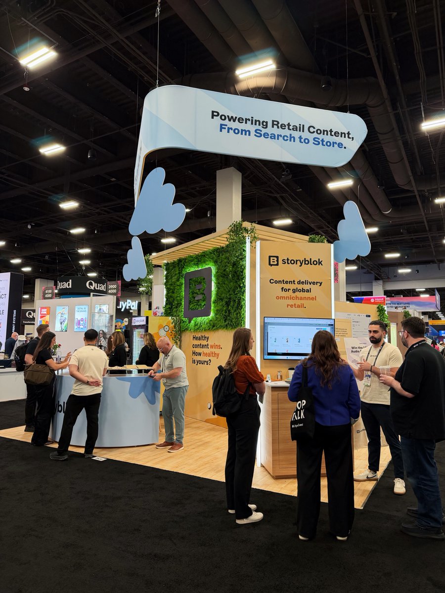 storyblok's tweet photo. Two days in at #ShoptalkSpring and the booth conversations just keep delivering. 💬 

If you haven't stopped by yet, booth 3431, tomorrow's your last chance. 

Come find out why @storyblok is the content engine built to keep up with daily trend cycles. 

No duct tape required. https://t.co/yQ00fT1nJL