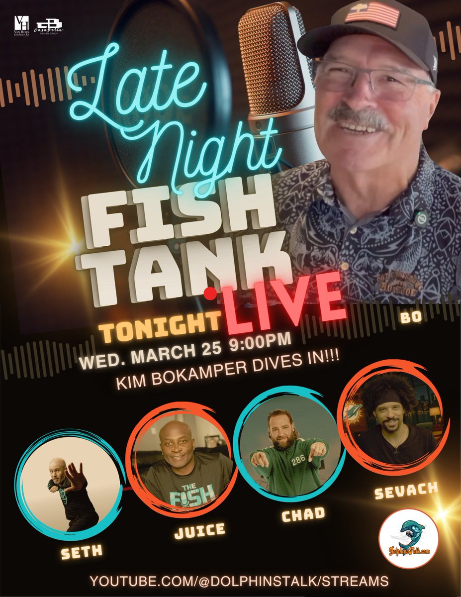 TheFishTank81's tweet image. Just one hour to go until Fish Tank LIVE! #DiveIn at 9 PM as we are joined by @Bokamper58 on the @DolphinsTalk YouTube channel:
youtube.com/watch?v=3JQZiU…

@ojmcduffie81 @SeriouslySevach @VHLawGroup @TeamLevit