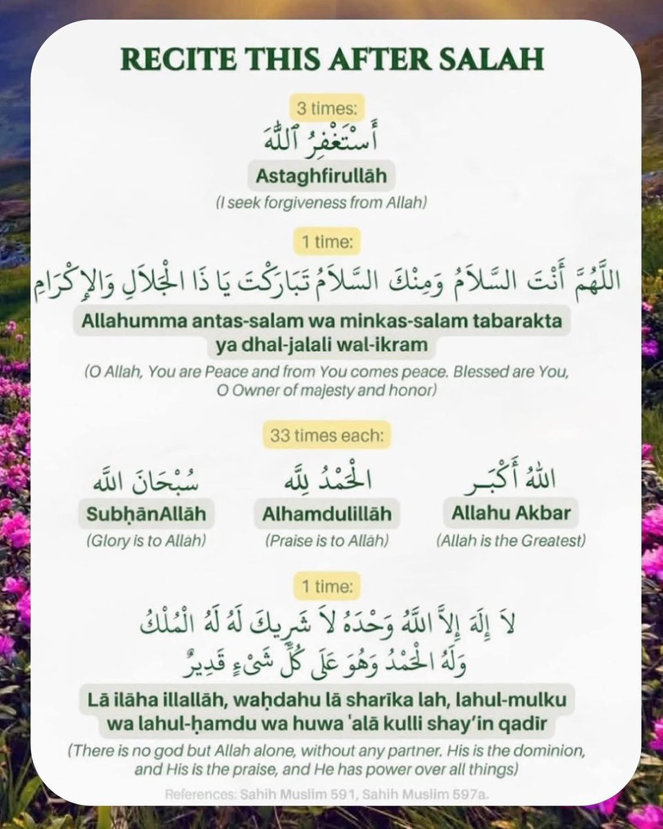 Mahdii365_'s tweet photo. Recite this after salah https://t.co/hTmwV4pluG
