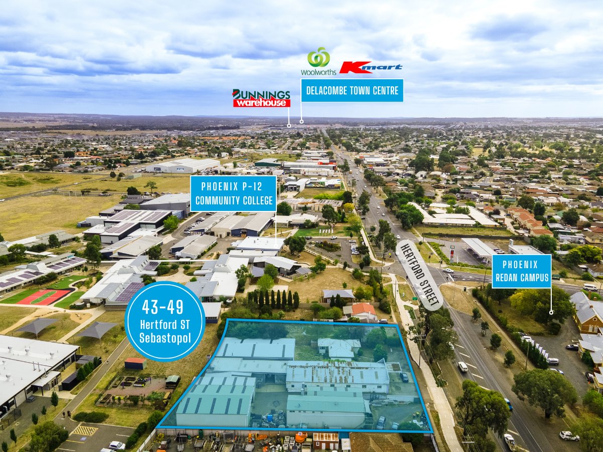 Prime 3,990sqm development site in Sebastopol, Ballarat 60m frontage, 4 titles, ideal for townhouse, childcare or mixed-use (STCA), minutes to CBD &amp; Delacombe Town Centre.