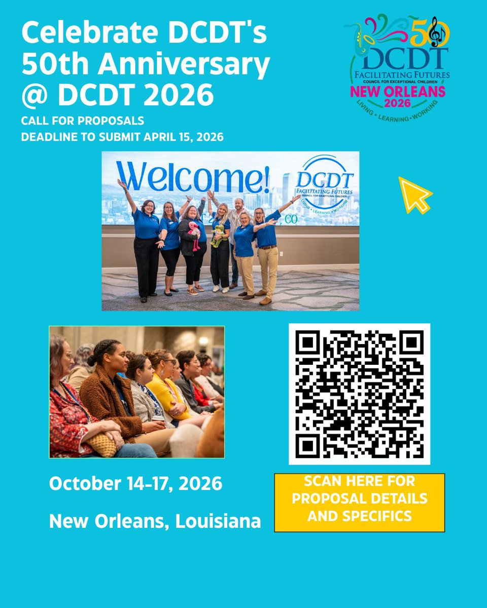 VirginiaCEC's tweet photo. Join the Division on Career Development &amp; Transition for their 50th Anniversary  Conference in New Orleans! https://t.co/6AB8zKGETb