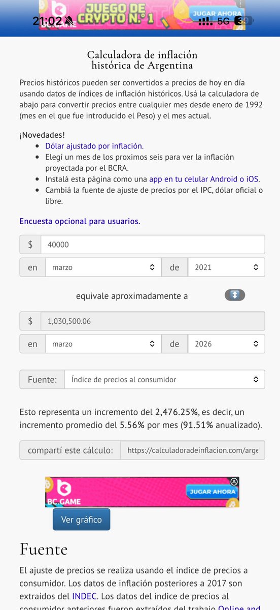 jorgeyahyah's tweet photo. @Cristoffede Ajustado x inflación 
Poco más de 1 millón de pesos https://t.co/XQlMIpAM1a
