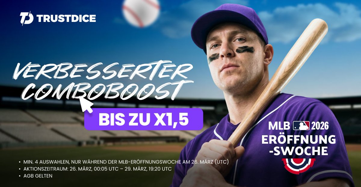trustdice_de's tweet image. Opening week 
Mehr spiele, mehr action…

Und mehr als nur ein schein nimmt form an 
⚾️ cutt.ly/rtOVKURh

Mind. 4 auswahlmöglichkeiten
Und dieser #boost, den man spürt 💜