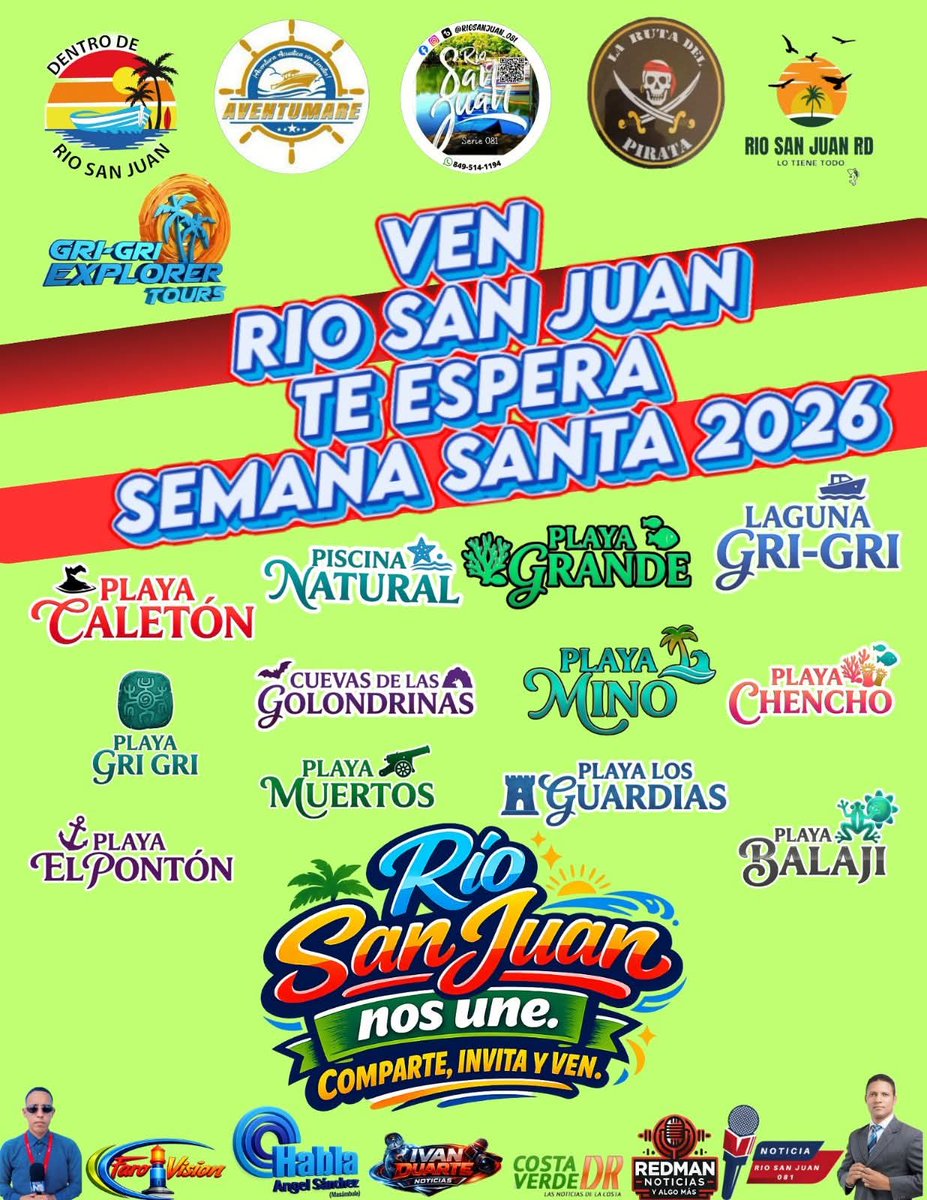 Vengan, los invito a mi pueblito encantador.
#riosanjuan #lagunagrigri #playagrande #turismord