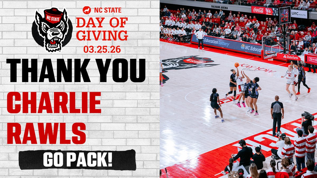 wolfpackclub's tweet photo. Charlie Rawls continues to step up for NC State! We appreciate your support in #GivingPack. https://t.co/eEe8LMYIW5