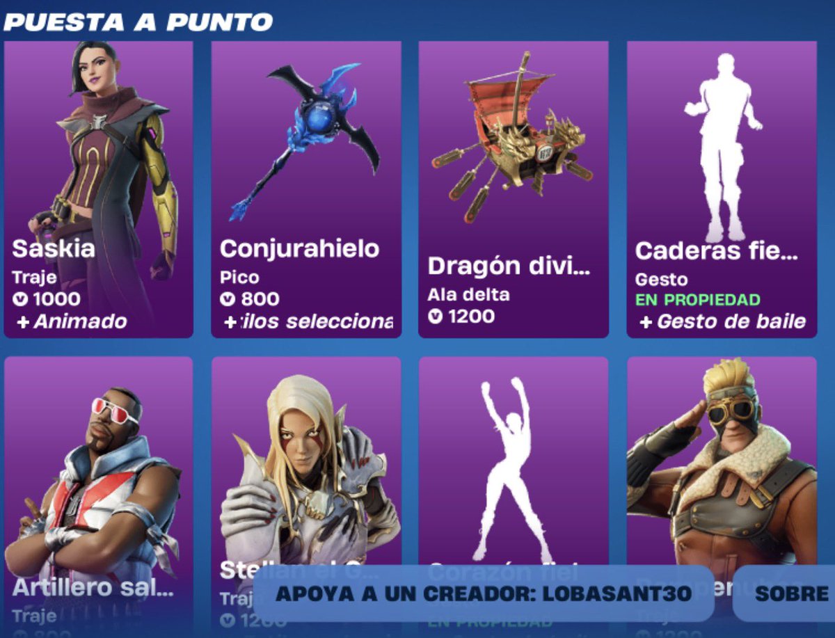 Yurena19089162's tweet photo. Nueva tienda mis amores gracias a tod@s de corazón ♥️ los que usáis mi código LOBASANT30 me ayudan muchísimo gracias por apoyar mi contenido 💕🐺. 
#Fortnite https://t.co/AeQaYsbdw4