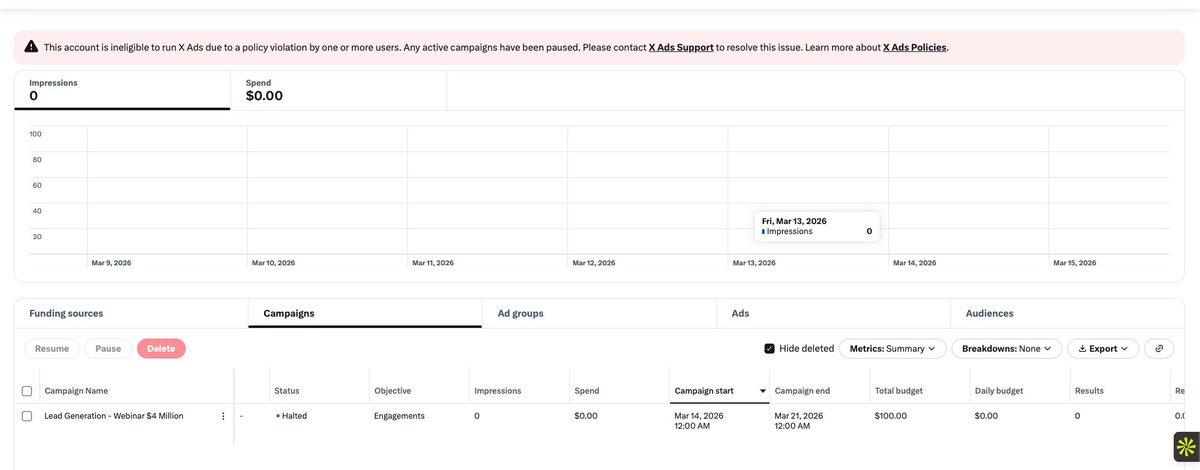 lemniscateMac's tweet photo. @AdsSupport DM-106542

@elonmusk  reached out multiple times but 0 response https://t.co/bVTe0sfqBy
