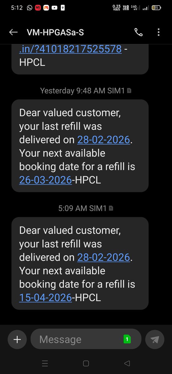 vinaykumar985's tweet photo. @HPCL @HardeepSPuri @PetroleumMin @TheSureshGopi @Secretary_MoPNG @neerajmittalias एचपीसीएल,तुम बोल रहे हो अफवाहों पर ध्या��� न दें ईधन की कोई कमी नहीं है और फिर इस तरह की बेहुदगी कर रहे हो, इस मैसेज को देखो कल क्या बता रहे हो और आज क्या बता रहे हो -- https://t.co/Rgw9drVpKs