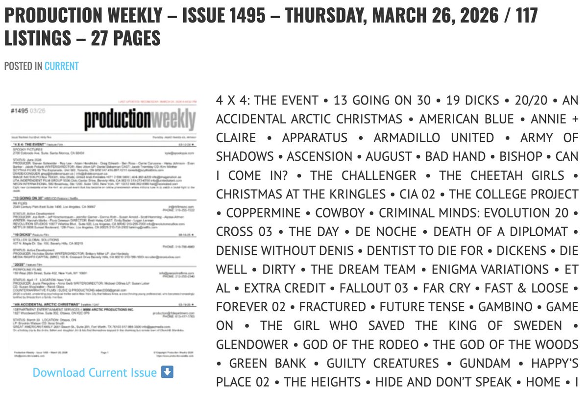 Production Weekly tweet media