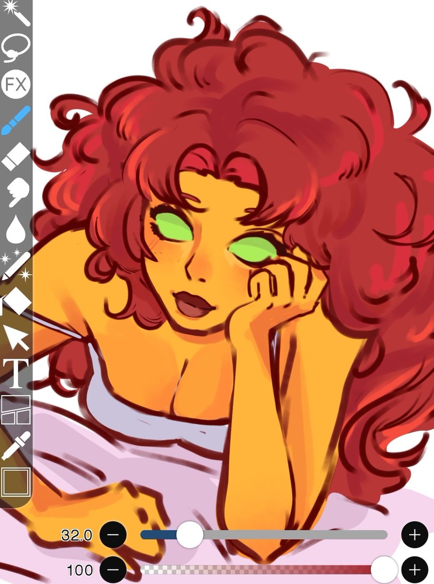 i drew my girlfriend #starfire #koriandr