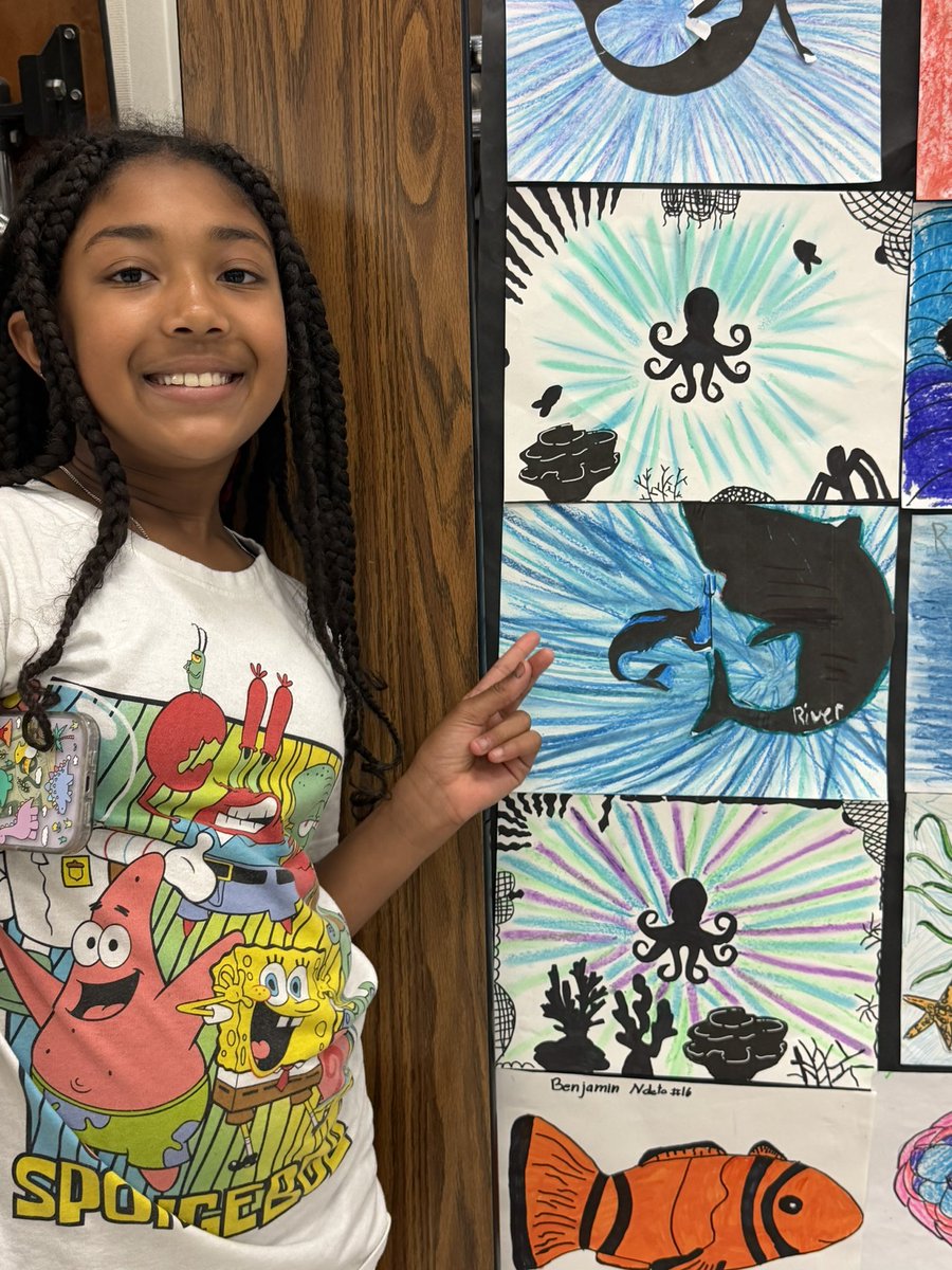 MsLeighaB's tweet photo. Such a magical 'Under The Sea' Art Show by the amazing @ArtwithmsZ 🧜🏻‍♀️🪼 So cool to see the amazing displays &amp; work of ALL of our @BBE_Bullfrogs https://t.co/HmsvfY7NGk