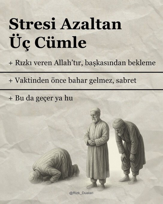 Ayet1Hadis's tweet photo. Stresi azaltan üç cümle: https://t.co/TcWmtCW21s