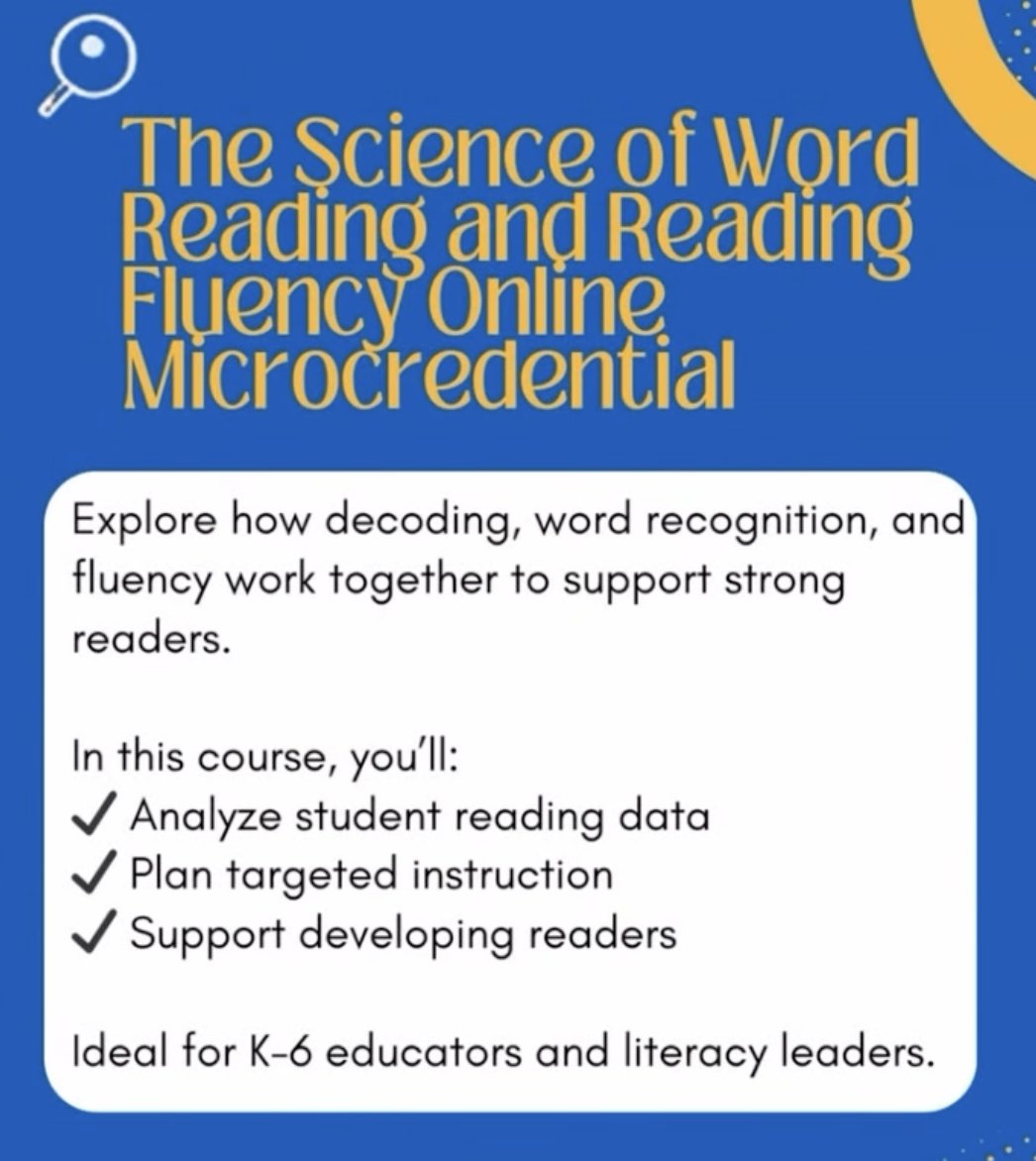 TCAdvancingLit's tweet image. Online, asynchronous courses available for continuing education! #microcredentials

#Fluency #WordReading 

advancingliteracy.tc.columbia.edu/asynchronous-c…

#Teachers #Online #Learning #Asynchronous #Education #science of #reading #learning #literacy #educators #schools #ProfessionalGrowth