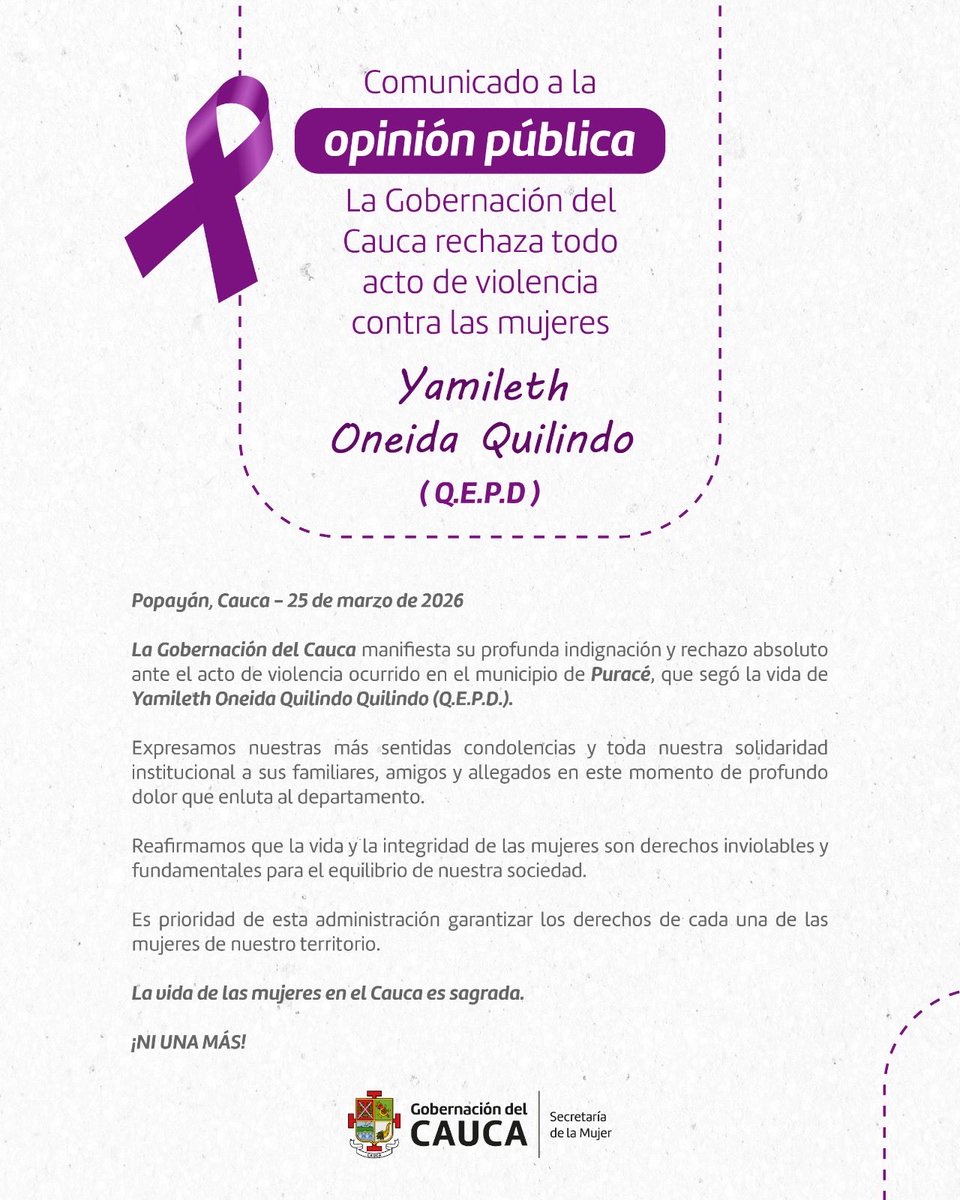 Sec Mujer Cauca tweet media