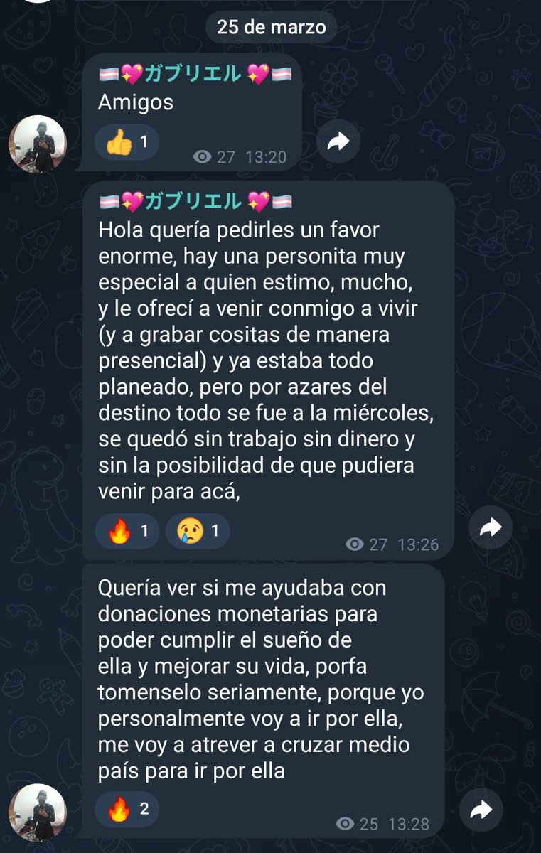 Se que nunca les pido nd pero por favor les pido su ayuda para esto, (porfa gente seria) t.me/Naoki_06 les dejo mi contacto