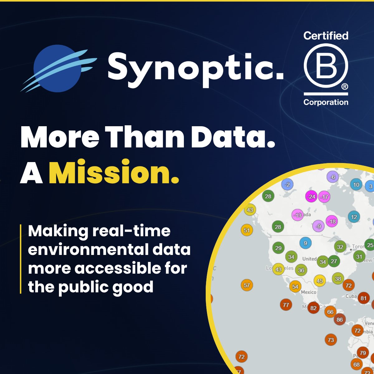 SynopticData's tweet photo. Real-time weather data is more powerful when it's shared. As a Certified B Corp, we bring diverse observation networks together so communities can see clearly, from routine operations to high-impact events. 

learn more about our mission: 
https://t.co/JDoFR7xjzZ 

#BCorpMonth https://t.co/eav3UnM2I4