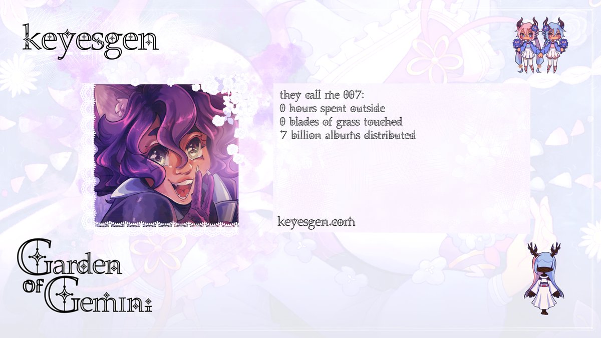 MeikasAlbum's tweet photo. 🌸PRODUCER SPOTLIGHT♊

Introduced keyesgen! Don't leave me astray, not today.
Produced "APOPTOSIATE". https://t.co/JOSYsLveOl