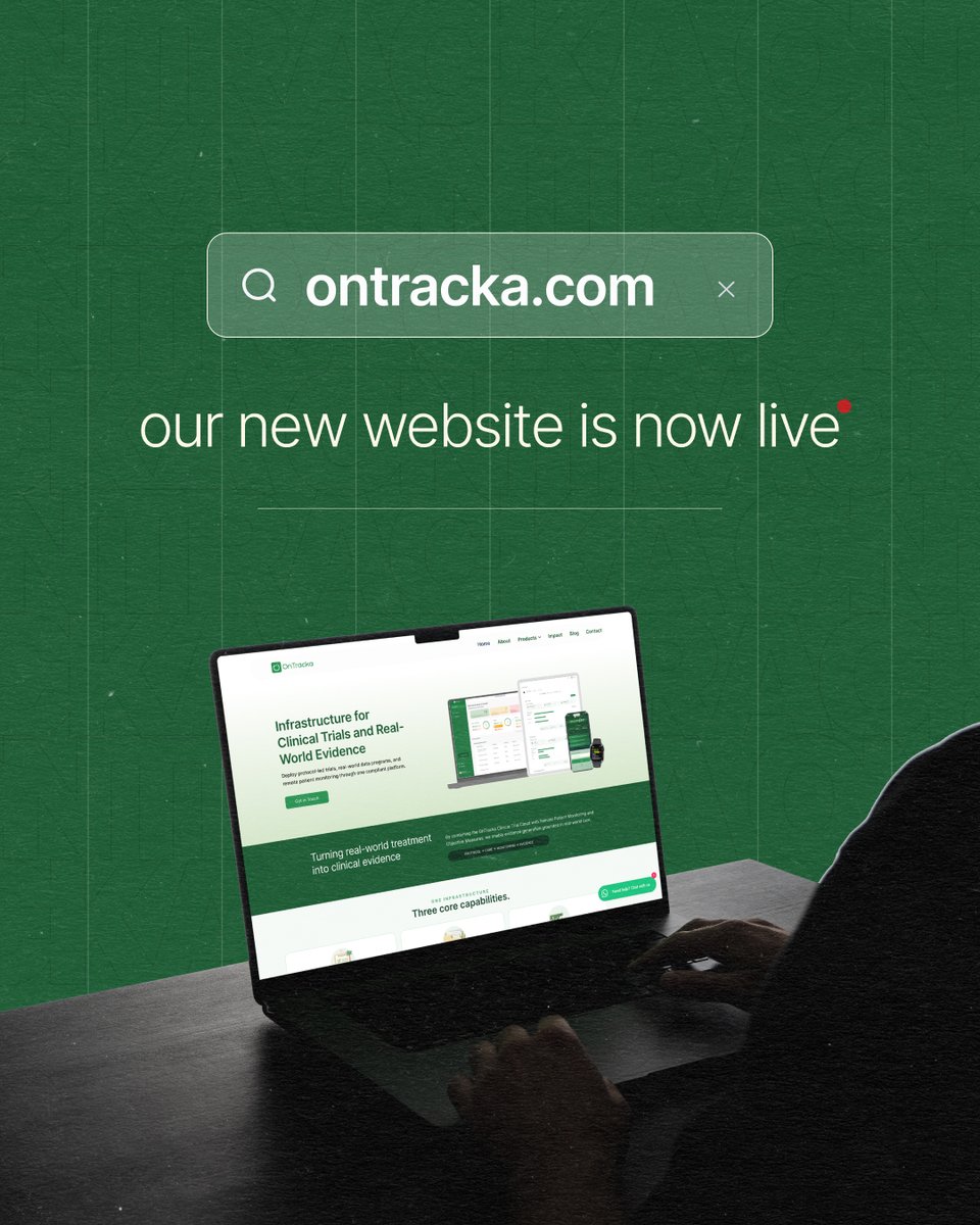 OnTrackaApp's tweet photo. We launched the new updated OnTracka website! 
What started as a data tool has evolved into a global infrastructure for clinical trials, RPM, and RWE programs. The new site reflects our growth and the future of regulated care.

Explore it here: https://t.co/hV3QDbefSV https://t.co/rsupjmPJx9