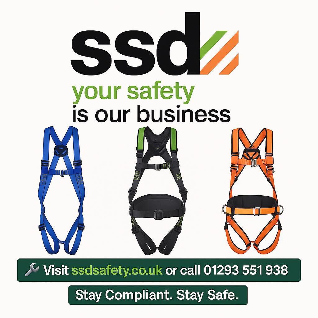 SSDSafetyLtd's tweet photo. SSD Safety Ltd are leading Safety Equipment Suppliers in the UK. We sell, hire and service a wide range of safety equipment, from leading safety manufacturers.

#safetyharness #workingatheights #safetyequipment https://t.co/m7P065KlE8