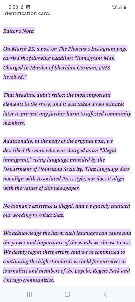 SD73660's tweet photo. Loyola's student newspaper has issued an apology regarding the Sheridan Gorman story — for accurately referring to the alleged murderer as an 'illegal immigrant'
#LiberalInsanity https://t.co/7WImfvt1AU