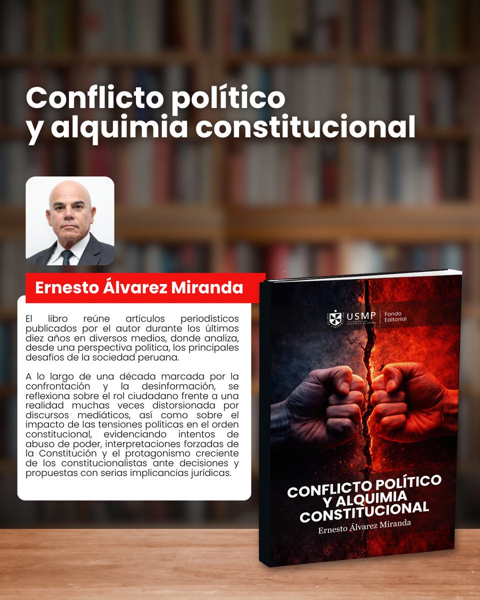 USMPDerecho's tweet photo. 📕CONFLICTO POLÍTICO Y ALQUIMIA CONSTITUCIONAL
📌 Autor: Ernesto Álvarez Miranda https://t.co/623pptMrdT