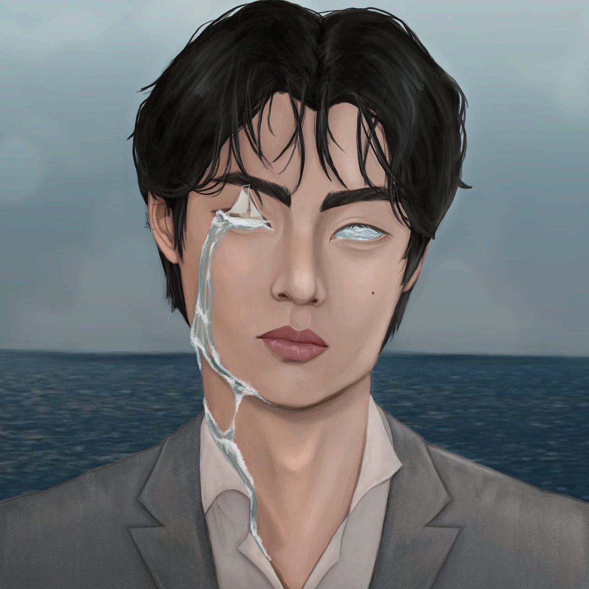 rekinrekis's tweet photo. Inspired by swim from new BTS album Arirang hope y’all like it #BTS_ARİRANG #Taehyung #swim #art https://t.co/pkVmFjoB6z