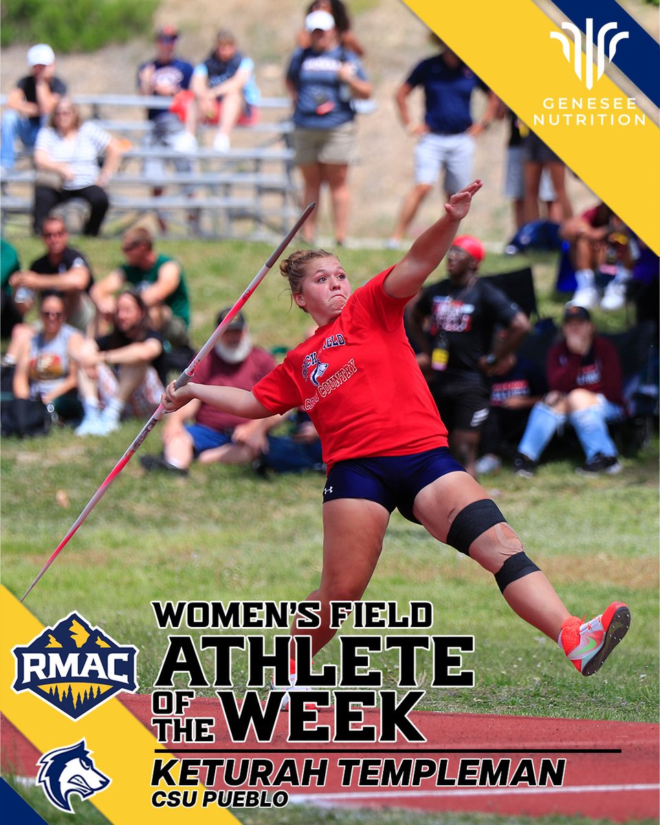 RMAC_SPORTS's tweet photo. 𝗥𝗠𝗔𝗖 𝗪𝗼𝗺𝗲𝗻'𝘀 𝗙𝗶𝗲𝗹𝗱 𝗔𝘁𝗵𝗹𝗲𝘁𝗲 𝗼𝗳 𝘁𝗵𝗲 𝗪𝗲𝗲𝗸!
presented by Genesee Nutrition

Keturah Templeman, CSU Pueblo

Story > https://t.co/wcHlVzzbfH

#EverythingElevated | @GeneseeProtein | @CSUPuebloTF